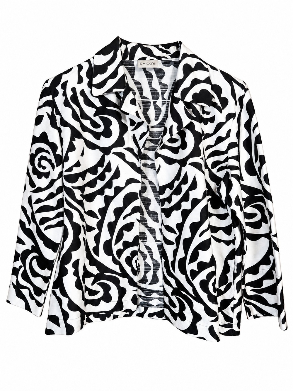 Chico's Black & White Silk Jacket